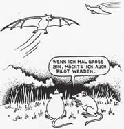 Cartoon Maus als Pilot